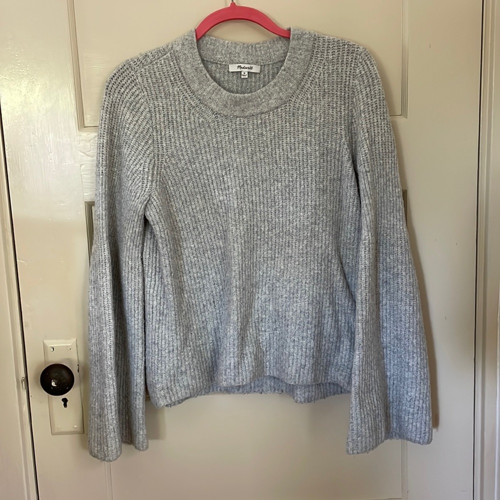 Madewell grey bell sleeve sweater